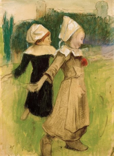 Studium pro: Bretonské dívky tančí, Pont- Aven) od Paul Gauguin