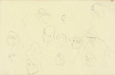 Studie hlav a postav, c.1893 od Paul Gauguin