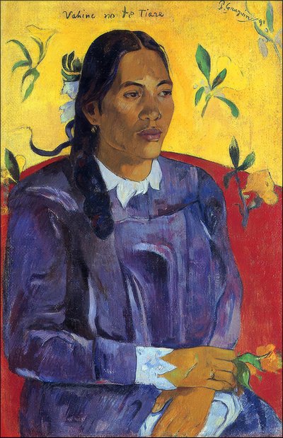 Tahiti: Vahine No Te Tiare (Žena s květinou), Paul Gauguin (1891) od Paul Gauguin