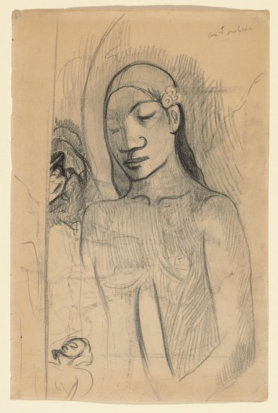 Tahitská postava, kolem 1895-96 od Paul Gauguin