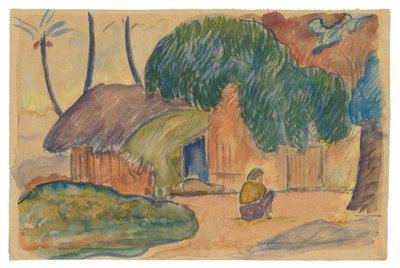 Tahitská chata od Paul Gauguin