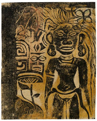 Tahitský idol, bohyně Hina, 1894-95 od Paul Gauguin