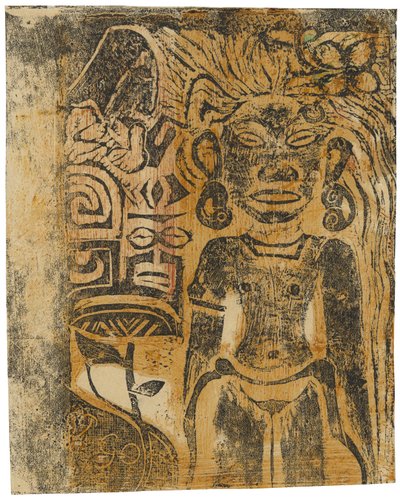 Tahitský idol, bohyně Hina, 1894-95 od Paul Gauguin