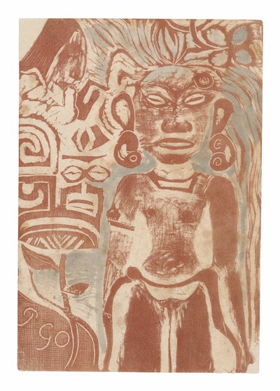Tahitský idol - bohyně Hina od Paul Gauguin