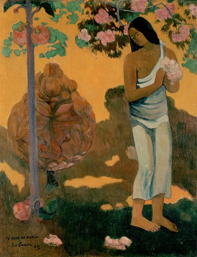 Tahitština:  Tahitský název: Te avae no Maria Měsíc Marie od Paul Gauguin