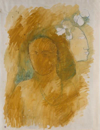 Tahitianische Frau mit bösem Geist od Paul Gauguin