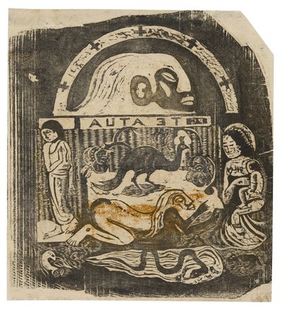 Te atua (Bůh), ze sady pozdních dřevotisků od Paul Gauguin