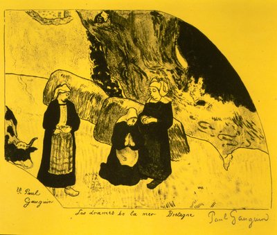 Drama moře, Bretaň, z Volpini Suite: Dessins lithographiques, 1889., 1889. od Paul Gauguin