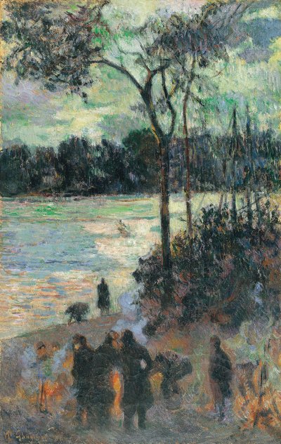 Požár na břehu řeky, 1886 od Paul Gauguin
