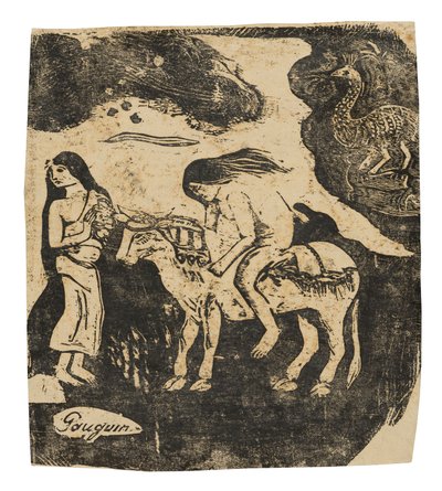 Znásilnění Evropy, ze sady pozdních dřevotisků od Paul Gauguin