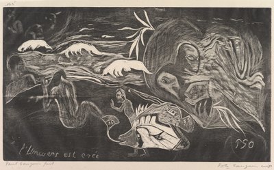 Vesmír je stvořen Vesmír je stvořen, z vůně Noa Noa, 1893-94. od Paul Gauguin