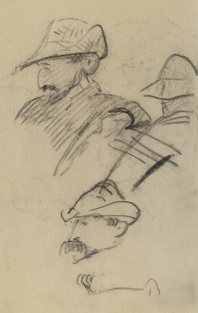 Tři studie muže s kloboukem [recto] od Paul Gauguin
