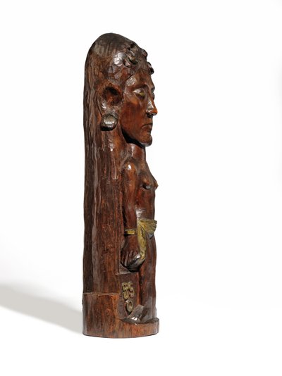 Thérèse, kolem 1902-3 (vyřezávané mirové dřevo, zlacení a měděné hřebíky) (viz také 2835560-1) od Paul Gauguin