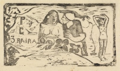 Titulní strana pro Le Sourire Název úsměvu, v roce 1895 nebo později. od Paul Gauguin