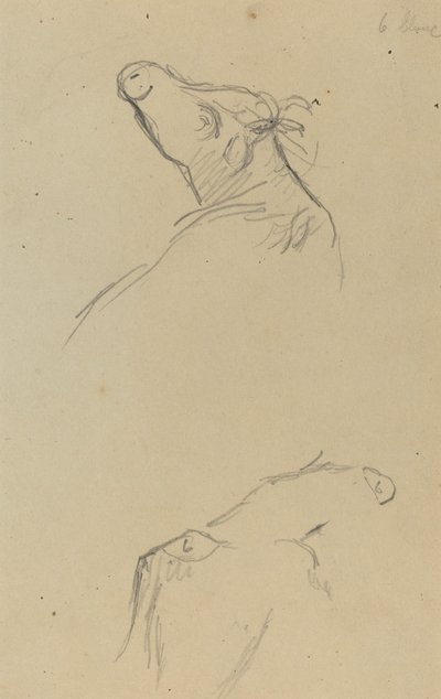 Dvě kravské hlavy [verso] od Paul Gauguin