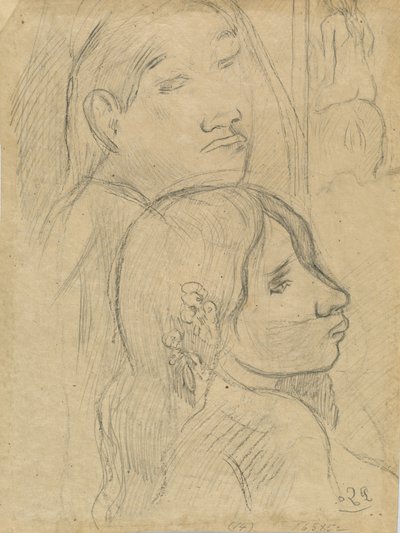 Dva Markézané [verso], c. 1902. od Paul Gauguin