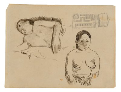 Dvě Tahiťanky a Marquesan špunt do uší od Paul Gauguin