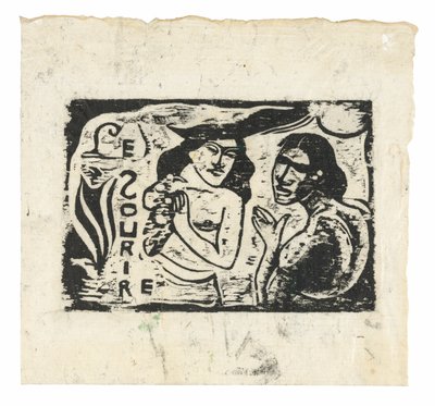 Dvě ženy štěbetají, čelenka pro Le Sourire od Paul Gauguin