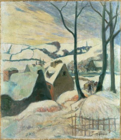 Vesnice pod sněhem od Paul Gauguin