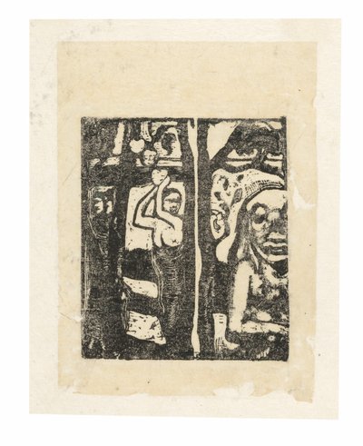 Žena sbírá ovoce a Oviri od Paul Gauguin