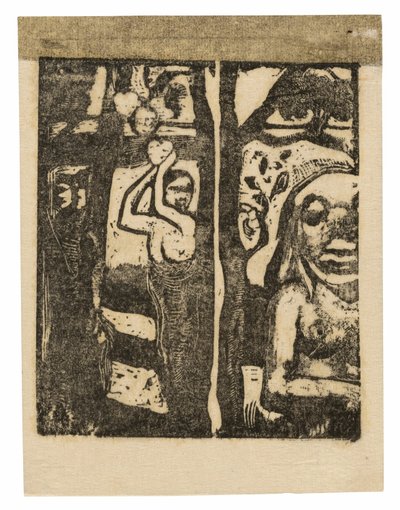 Žena sbírá ovoce a Oviri od Paul Gauguin