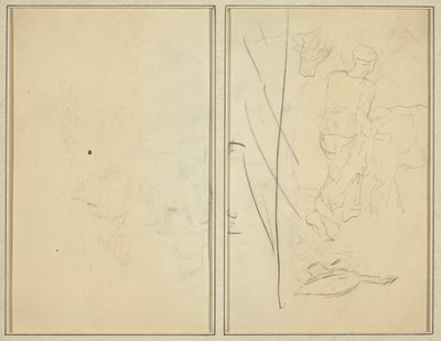 Žena s krávou a husou; Protiodolný [verso] od Paul Gauguin