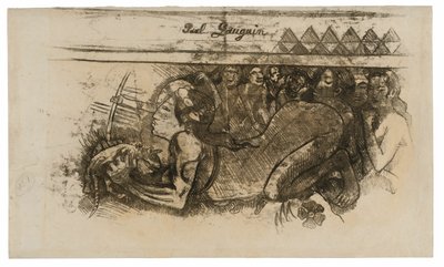 Žena s kočkou od Paul Gauguin