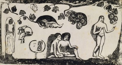 Ženy, zvířata a listí; Ženy, zvířata a listy, 1895-1903 od Paul Gauguin