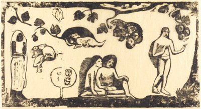 Ženy, zvířata a listí Ženy, zvířata a listí, v roce 1895 nebo později. od Paul Gauguin