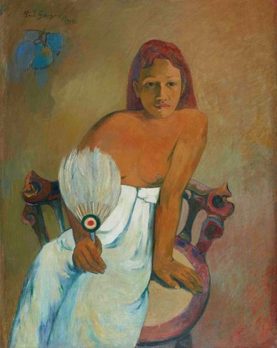 Mladá dívka s vějířem od Paul Gauguin