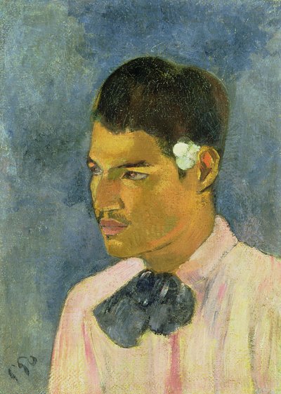 Mladý muž s květinou za uchem, 1891 od Paul Gauguin