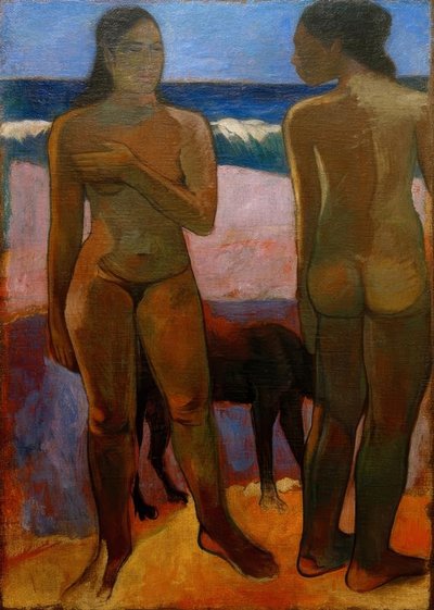 Dvě tahitské ženy na pláži od Paul Gauguin