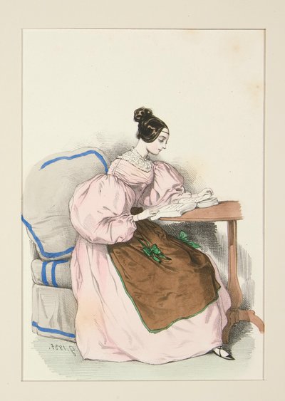 DOMA (září 1835) Cambric dress d od Paul Gavarni