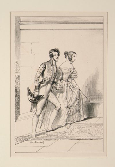 DVORNÍ KOSTÝ 1837 od Paul Gavarni