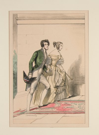 DVORNÍ KOSTÝ 1837, od Paul Gavarni