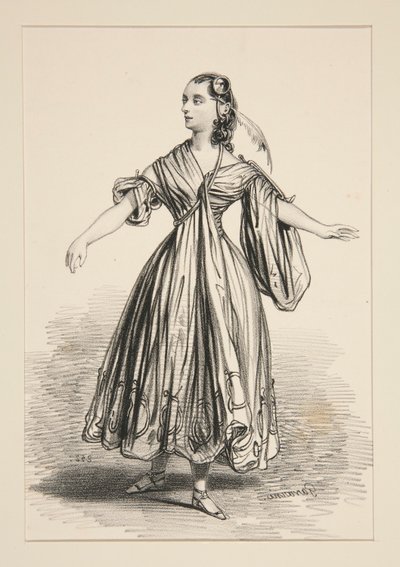 KOSTÝM MADEMOISELLE DEJAZET. Role L od Paul Gavarni
