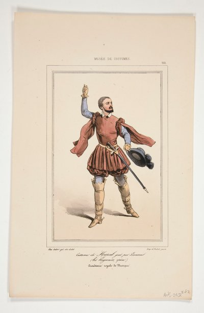 Kostým Marcela, kterého hraje Levasseur. od Paul Gavarni