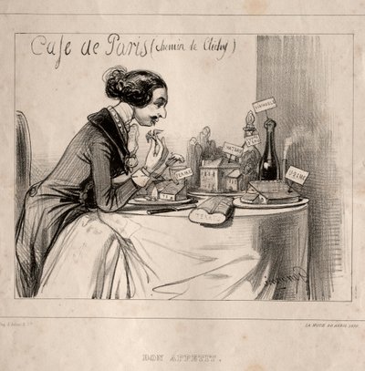 Fantastická skica: Dobrou chuť, 1839. od Paul Gavarni