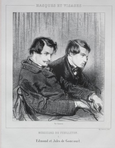 Edmond a Jules de Goncourt, 1853. od Paul Gavarni