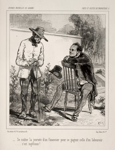 Faite et Gestes du Propriétaire. od Paul Gavarni