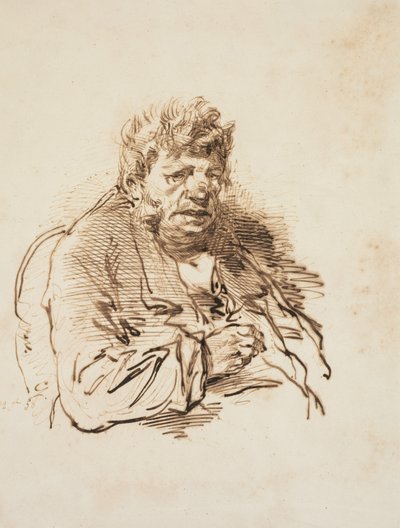 Hlava starého muže, 1858. od Paul Gavarni