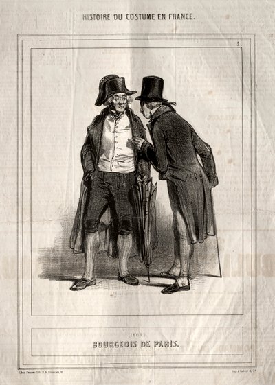 Historie kostýmu ve Francii: Buržoazní z Paříže od Paul Gavarni