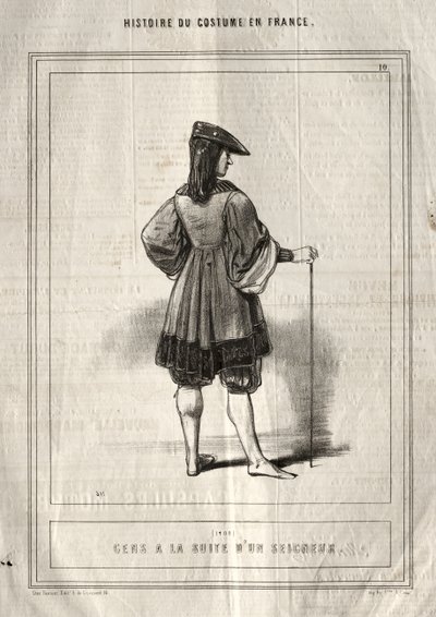 Historie kostýmu ve Francii: Lidé následují Pána od Paul Gavarni