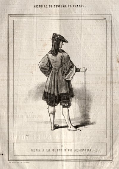 Historie kostýmu ve Francii: Lidé následují Pána od Paul Gavarni