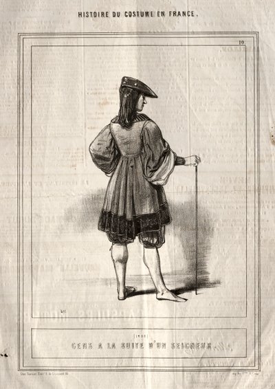 Historie kostýmu ve Francii: Lidé následují Pána, 1843. od Paul Gavarni