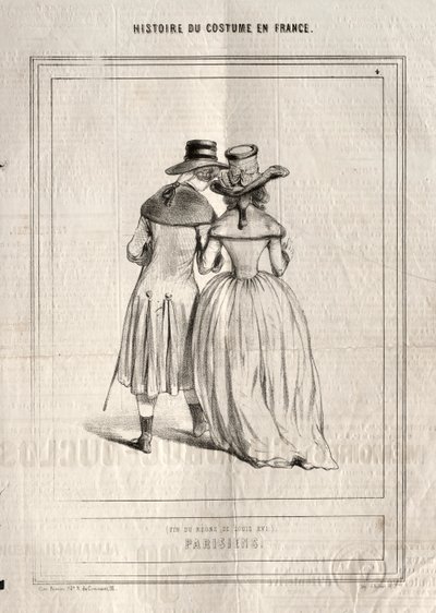 Historie kostýmu ve Francii: Pařížané, 1843. od Paul Gavarni