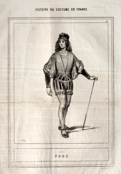 Historie kostýmu ve Francii: Strana, 1843. od Paul Gavarni