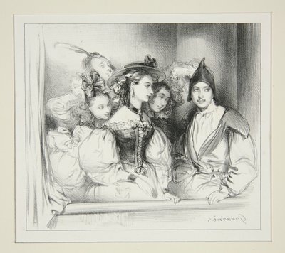 La Loge Du Bal. od Paul Gavarni