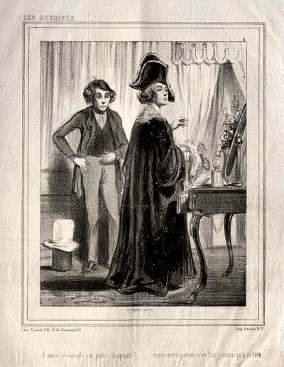 Herečky: Požádal jsem o malý klobouk!, 1843. od Paul Gavarni