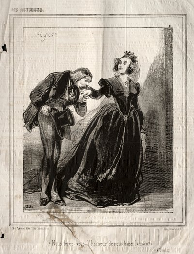 Herečky: Uděláš z nás muže, který nám políbí ruce, 1843. od Paul Gavarni